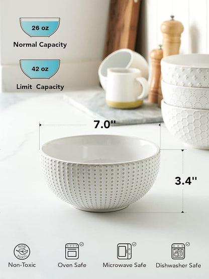 LE TAUCI Large Soup Bowl 42 OZ, Ceramic Kitchen Bowl Set - Image 4