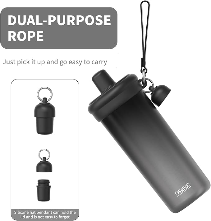 20 oz Thermo Cup with Straw, Thermal Insulated Car Cups with Hand Strap - Image 5