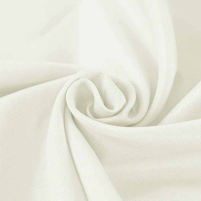 Fokitut 6 Pack Round Tablecloth, 132 Inch, Stain Resistant and Wrinkle Polyester Table Cloth, Fabric Table Cover for Kitchen Dining, Wedding, Party, Holiday Dinner-Ivory