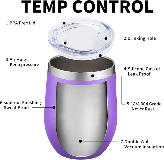 12oz/4 Pack Wine Tumbler Glasses - Image 4