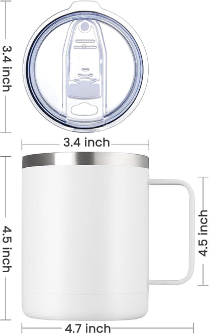 MEWAY 12oz Coffee Mug With Handle 8 Pack Bulk, Stainless Steel Insulated Travel - Image 4