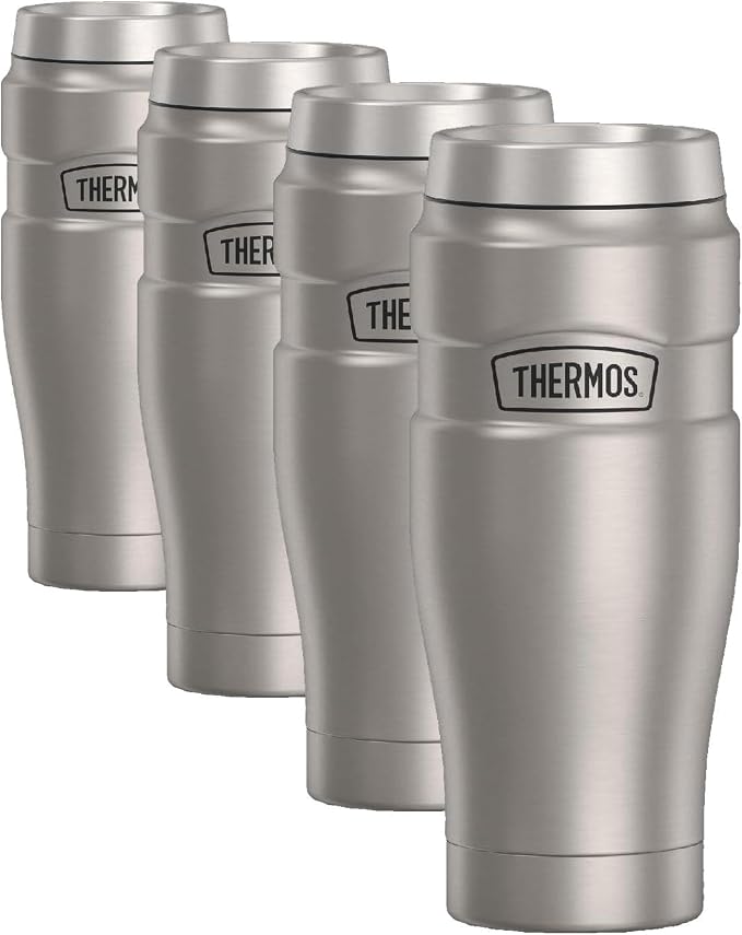 THERMOS Stainless King Travel Tumbler, 16 Ounce, Vacuum-Insulated | Matte Steel by Thermos