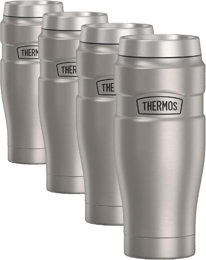 THERMOS Stainless King Travel Tumbler, 16 Ounce, Vacuum-Insulated | Matte Steel by Thermos