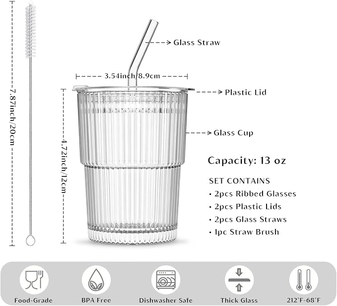 INSETLAN 13oz Glass Tumbler - Image 3