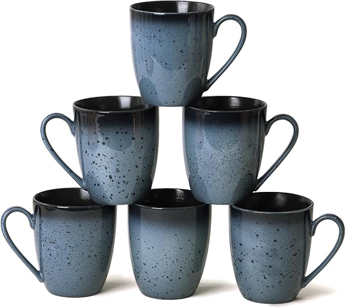 Yeacccng Modern Minimalist Coffee Mugs Set of 6, Cappuccino Cups Set, 16 Oz by Yeacccng
