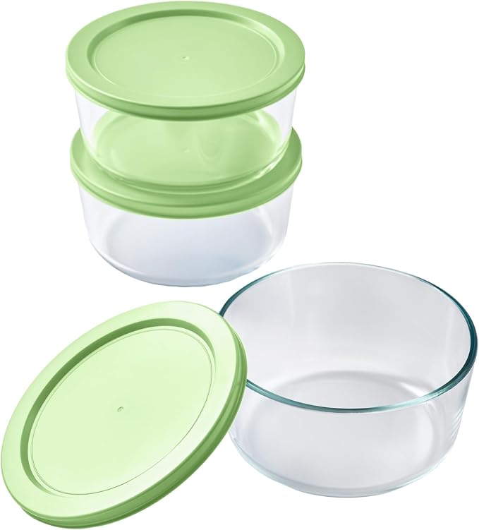 6-Piece Glass Food Storage Containers Set | 4-Cup, Leakproof | Microwave - Image 3