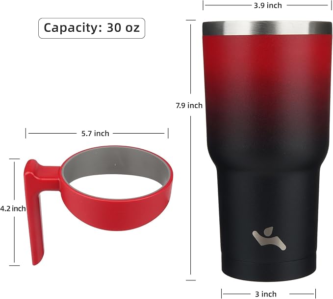 Konokyo 30 oz Tumbler with Handle and Straw, Insulated Travel Mug | Mystic - Image 4