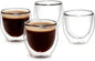 Double Walled Espresso Cups Set of 4, 5oz Clear Expresso Mugs, Small Insulated by Unknown