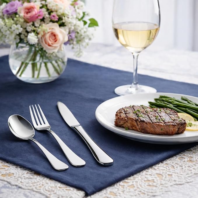 Silverware Set for 12, Stainless Steel Flatware Cutlery Set, Mirror Polished | - Image 6