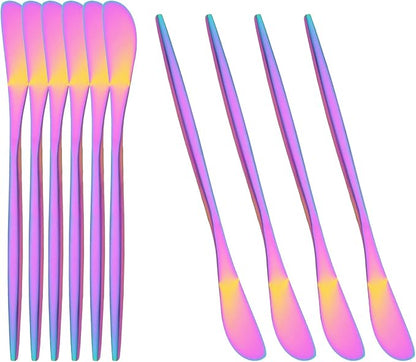 10 Pack Rainbow Cheese Spreader Knife, Stainless Steel Butter Spreader by Uniturcky