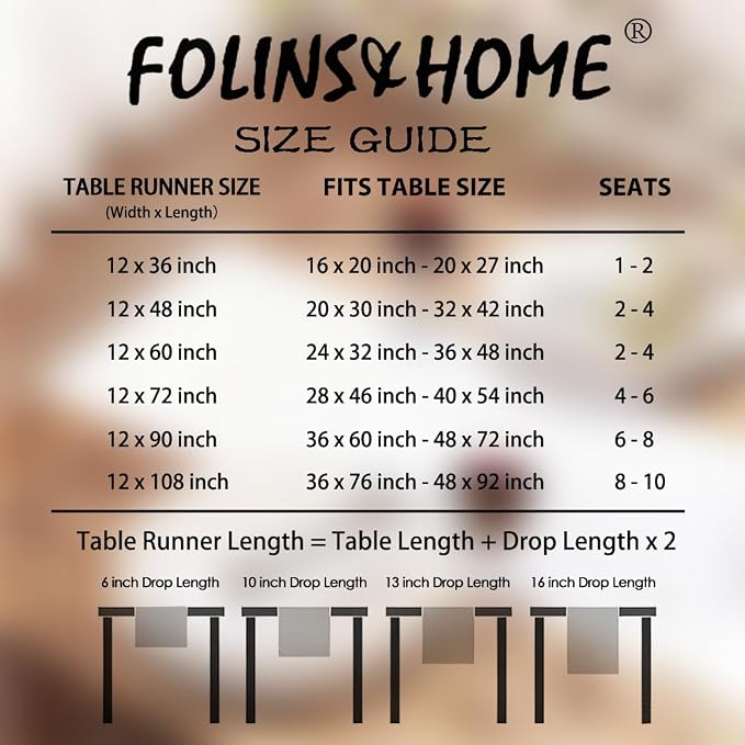 FOLINS&HOME White Waterproof Decorative Table Runner 72 Inches Long | 210GSM - Image 6