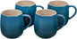 Le Creuset Stoneware Set of 4 Heritage Mugs, 13 oz. each, Deep Teal by Unknown