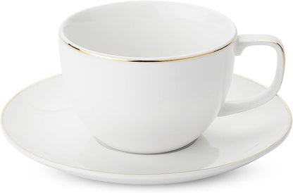 BTaT- Cappuccino Cups with Saucers 6 oz, Dishwasher Safe, Au Lait, Flat White - Image 7
