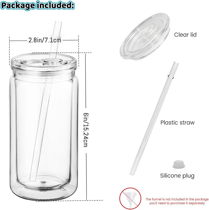 ZONEGRACE 12 Pack 16 oz Acrylic Snow Globe Tumbler Cups, Double Wall Plastic - Image 2
