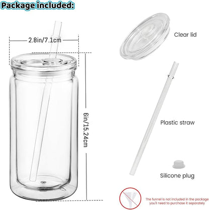 ZONEGRACE 12 Pack 16 oz Acrylic Snow Globe Tumbler Cups, Double Wall Plastic - Image 2