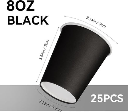 25 Pack 8 oz Disposable Paper Cups, Beverage Cups - Image 2