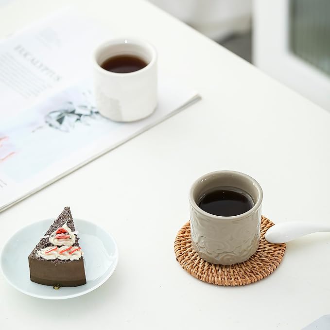 Ceramic Espresso Cups Set of 4-3oz Demitasse Cups - Image 4