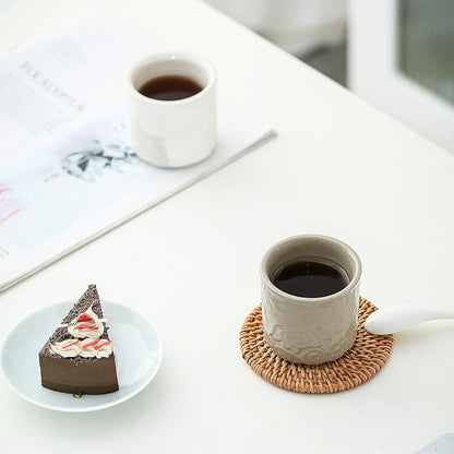 Ceramic Espresso Cups Set of 4-3oz Demitasse Cups - Image 4
