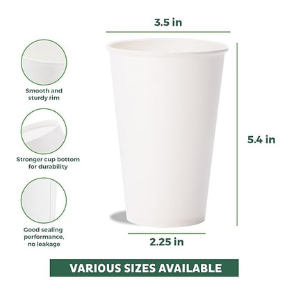 Freshware Coffee Cups 16 oz Disposable Paper Cups - Image 3