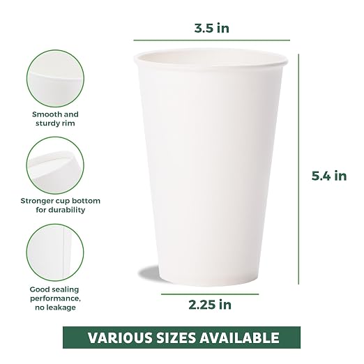 Freshware Coffee Cups 16 oz Disposable Paper Cups - Image 3