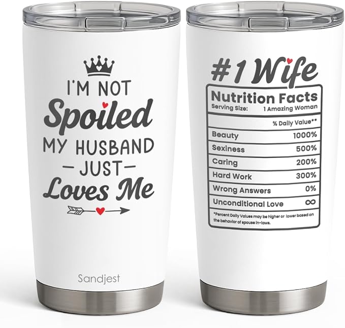 Wife Tumbler 20oz, Stainless Steel Travel Cup by SANDJEST