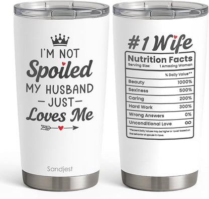 Wife Tumbler 20oz, Stainless Steel Travel Cup by SANDJEST