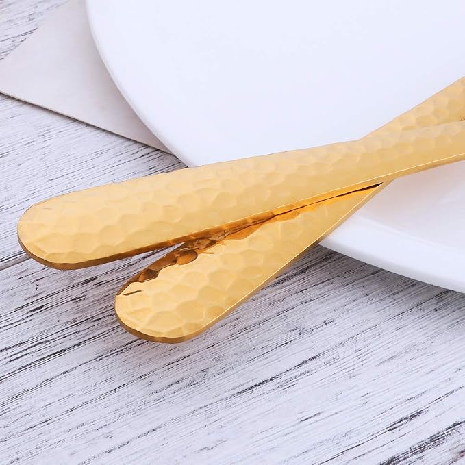 Gold-Plated Stainless Steel Salad Serving Set, 2-Piece Spoon Fork Flatware Set - Image 6
