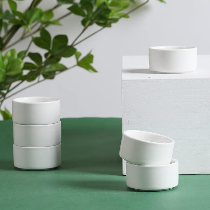 1 oz Mini Porcelain Ramekins Set of 6 （White） | Set of 6 mini ramekins - Image 8
