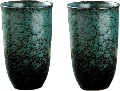 Japanese tea cups Set of 2 Chinese/Japanese style 16oz Handle-less Ceramic Tea by LingXuanGe
