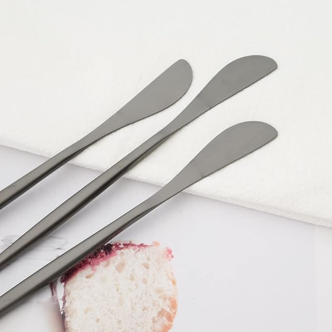 10 Pack Black Cheese Spreader Knife, Uniturcky Stainless Steel Butter Spreader - Image 7