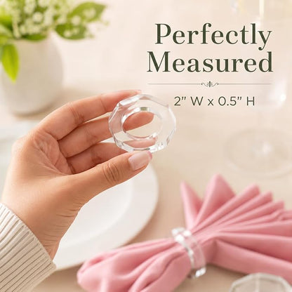 Clear Acrylic Napkin Rings Set of 12 - Image 4