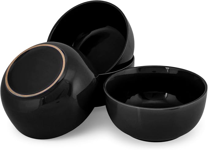 Elanze Designs Bistro Glossy Ceramic 7 inch Dinnerware Bowls Set of 4 - Image 5