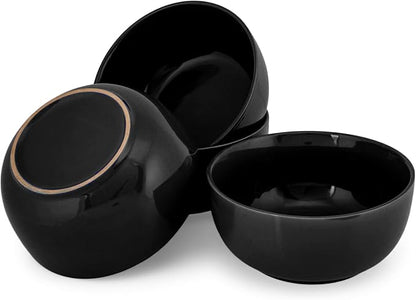Elanze Designs Bistro Glossy Ceramic 7 inch Dinnerware Bowls Set of 4 - Image 5