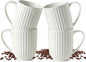 HASENSE Textured Large Coffee Mugs Set of 4, 16 Oz Ribbed Ceramic Cups by Hasense
