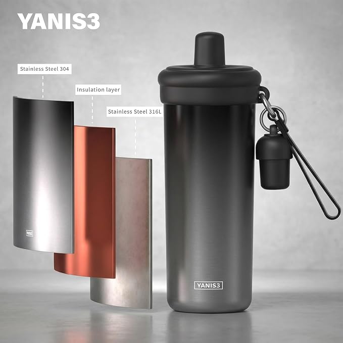 20 oz Thermo Cup with Straw, Thermal Insulated Car Cups with Hand Strap - Image 3