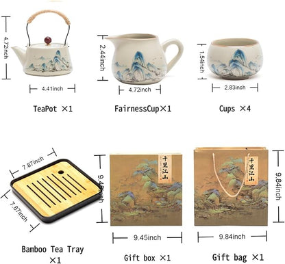 Chinese Gongfu Tea Set, 7-Piece Ceramic Set - Image 2