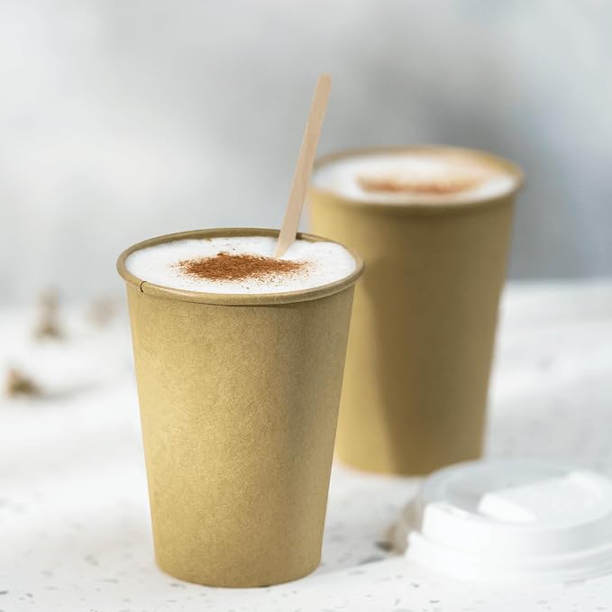 Karat 10oz Kraft Paper Coffee Cups Disposable, Leak-Resistant Double Poly-Lined - Image 3