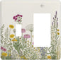 Light Switch Cover Wildflower Botanical Plant Herbs Flower 2 Gang Toggle Rocker Combo Socket Cover Wall Plates Decorative Switch Plates and Outlet Covers for Bathroom Livingroom Decor