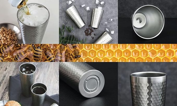 Minimal Double Wall Vacuum Insulated Tumblers, Ultra Slim Embossed Body - Image 4