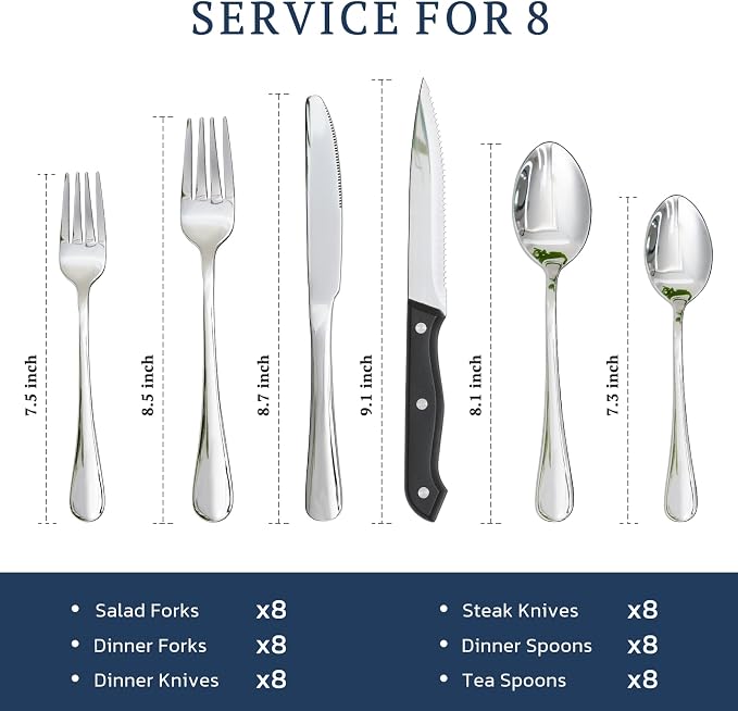 Astercook Silverware Set 48-Piece Flatware - Image 6