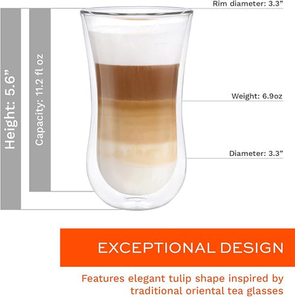 Stölzle Lausitz Set of 2 Coffee 'N More Coffee Glasses Coffee Cups, Double - Image 5