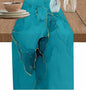 Teal Marble Table Runners 60 Inches Long, Turquoise Marble Crack Table Runner by Unknown