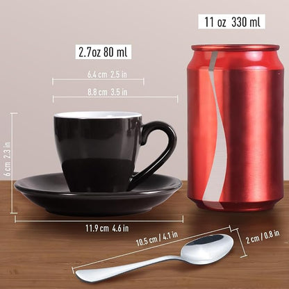 homEdge Porcelain Espresso Shot Cup Set - 80 ml / 2.67 oz - Image 6