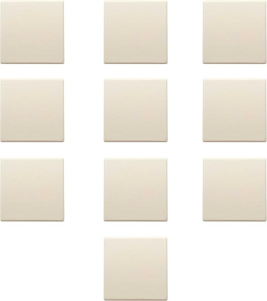 10 4" Square Ceramic Coasters Set - Cork Bottom, Serve Ware - Natural