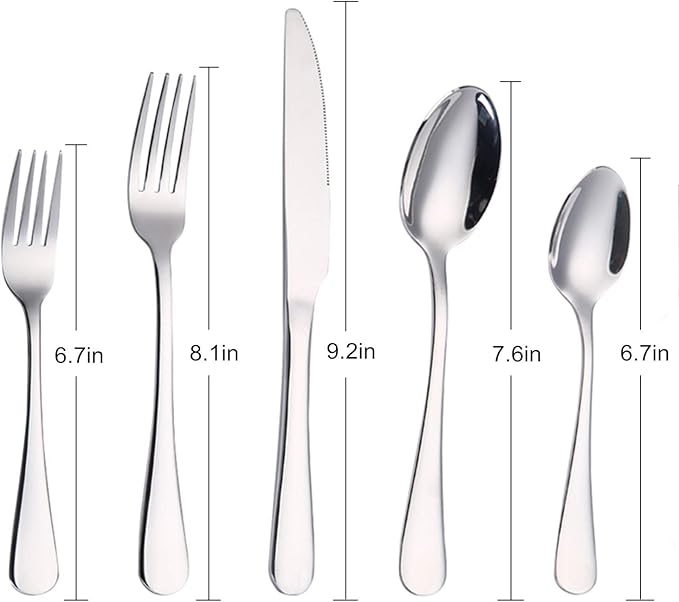 Silverware Set, SHARECOOK 20-Piece Stainless Steel Flatware Set, Kitchen - Image 2