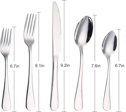 Silverware Set, SHARECOOK 20-Piece Stainless Steel Flatware Set, Kitchen - Image 2