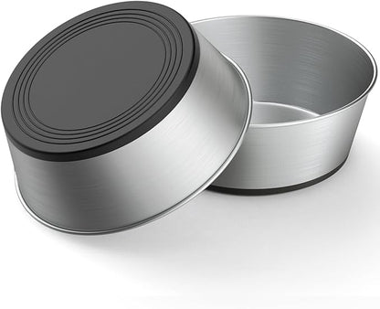 304 Stainless Steel Dog Bowls Set of 2, Anti Rust Metal & Non Slip Rubber Base, Heavy Duty Large Feeding Dishes, Food Grade BPA Free, Food and Water Bowl for Medium Dogs (48oz, 6cup)