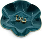 HANKOR 4.7 inch Small Ring Dish, Ceramic Jewelry Holder Tray, Green Catch All Trinket Bowl for Keys Rings Earrings