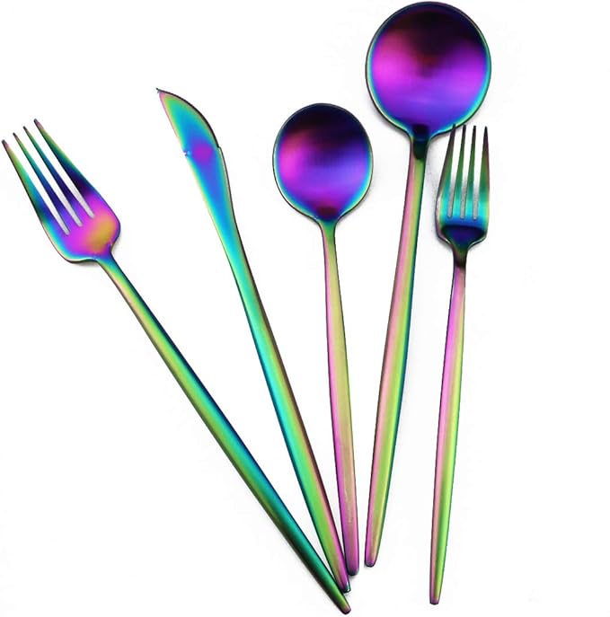 20-Piece 18/10 Stainless Steel Flatware Silverware, Luxury Dinnerware Set by Unknown