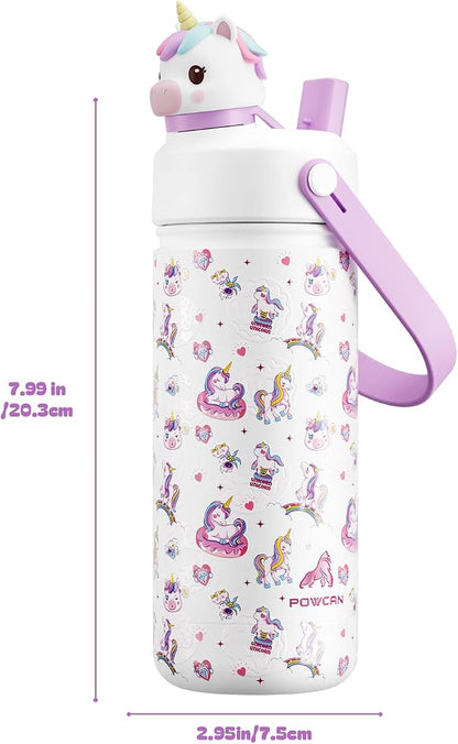 POWCAN Kids Water Bottle for School: 2-in-1 Straw Spout Lid - Image 8